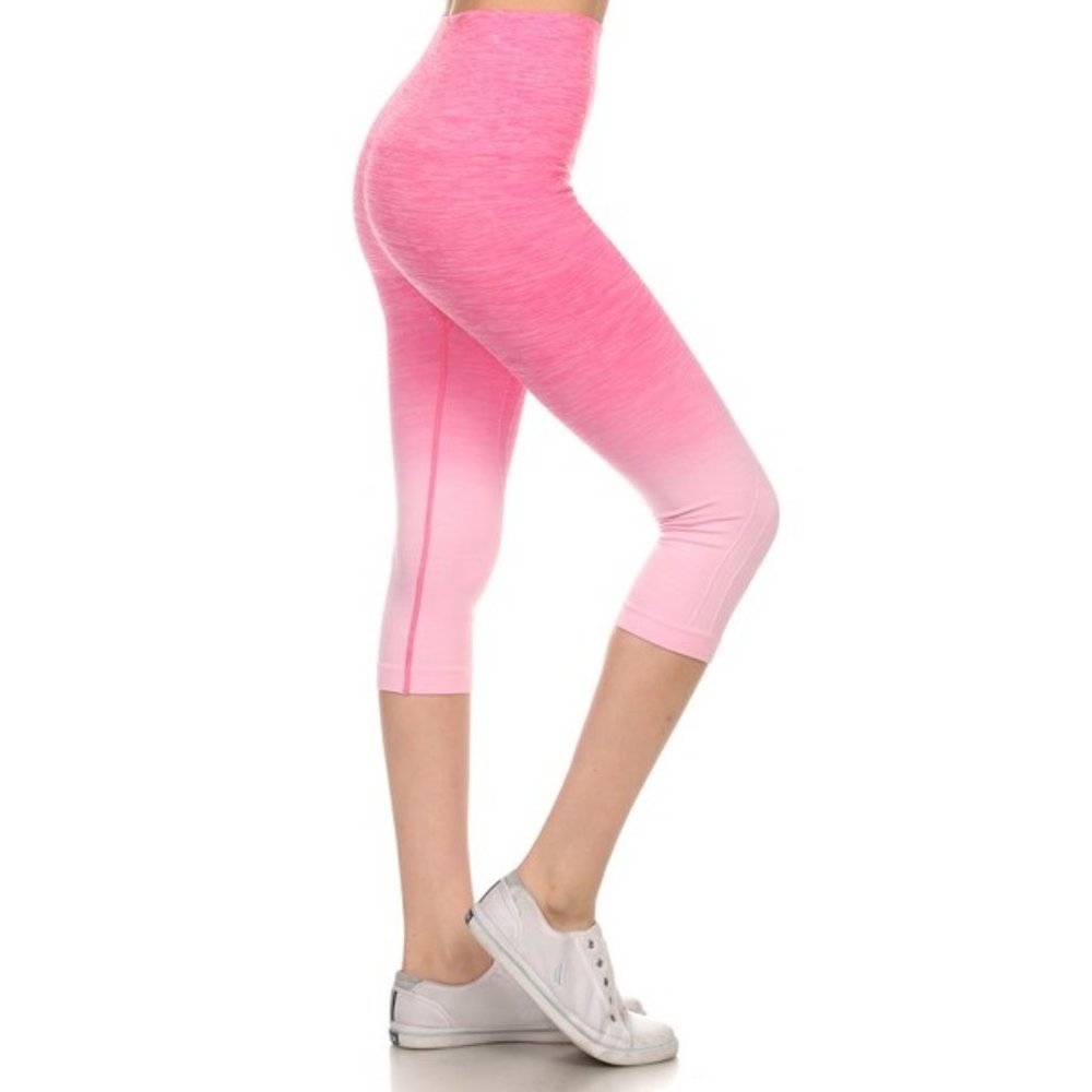 Pink Ombre High Waist Capris NWT